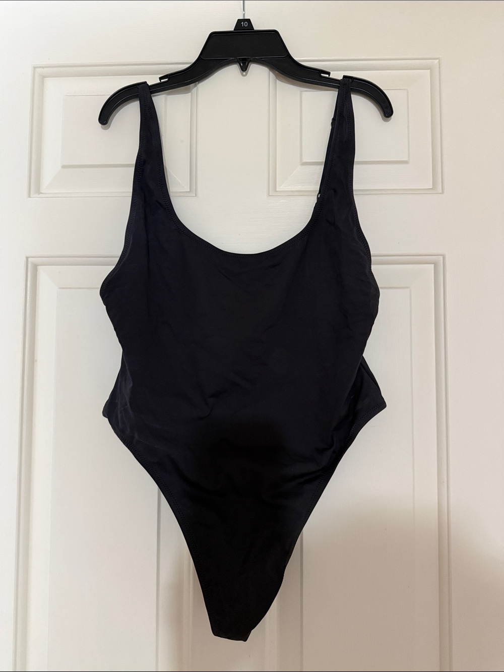 SKIMS Black Scoop-Neck One-Piece Swimsuit